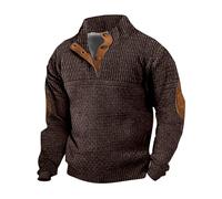 Sudadera para hombre y invierno, cálido, informal, sudaderas, cuello alto, media cremallera, manga larga, invierno, ligera, deportiva, vintage, elegante, cómoda, suéter, café, L