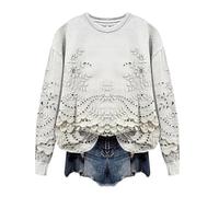 Sudadera para mujer, casual, cuello redondo, de gran tamaño, manga larga, sudaderas preparadas, sudaderas para otoño, ligeras, estampadas, para el regreso a clases, para profesor, holgada, cómoda, sin