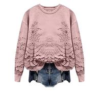 Sudadera para mujer, casual, cuello redondo, de gran tamaño, manga larga, sudaderas preparadas, sudaderas para otoño, ligeras, estampadas, para el regreso a clases, para profesor, holgada, cómoda, sin