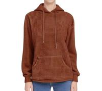 Sudadera para mujer, con capucha, con capucha, para mujer, talla grande, sudaderas, con capucha, manga larga, bolsillo canguro, abrigos casuales, chaqueta simple, ropa ligera, Loungewear, marrón