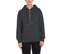 Sudadera para mujer con capucha con cremallera y cremallera a cuadros con cremallera de manga larga con cremallera, gris oscuro, XXL