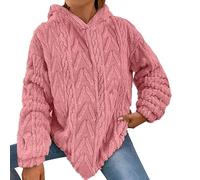 Sudadera para mujer con capucha genérica - Sudadera para mujer, algodón, tapas de color puro, manga larga, abrigo al aire libre, sudadera con capucha, tops simples, outwear cómodas, mullidas, abrigo