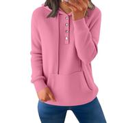 Sudadera para mujer, con capucha, ligera, abrigo para mujer, talla grande, sudadera con botón sudaderas, otoño, sudaderas, informales, con capucha, liso, con cordón, abrigos de poliéster, ropa de