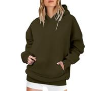 Sudadera para mujer, con capucha, ligera, para mujer, talla grande, manga larga, sudaderas, color liso, con capucha, versátil, abrigo otoño, abrigos diarios, chaqueta con bolsillo canguro, Loungewear