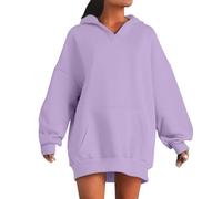 Sudadera para mujer, con capucha ligera, sudadera para mujer, Oversize Long Sweats de manga larga, con capucha, holgada, abrigos versátiles, chaqueta con cuello en V, ropa de color liso, ropa diaria