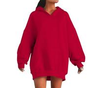 Sudadera para mujer, con capucha ligera, sudadera para mujer, Oversize Long Sweats de manga larga, con capucha, holgada, abrigos versátiles, chaqueta con cuello en V, ropa de color liso, ropa diaria