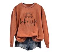 Sudadera para mujer con capucha y estampado de letras "Fashion is The Life", manga larga y cuello redondo, chaqueta de punto amarillo mostaza para mujer, naranja, M