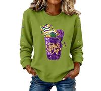 Sudadera para mujer con estampado gráfico de botellas de champán del Reino Unido 2026, de manga larga, suave, cómoda, cuello redondo, elegante, casual, de gran tamaño, para deportes, trajes clásicos
