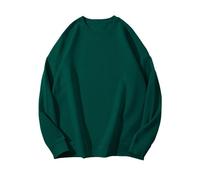 Sudadera para mujer, cuello redondo y cuello redondo, sudadera con manga larga, sudadera para pareja, color liso, abrigos sueltos, ropa simple, sin capucha, sudadera, verde claro, L