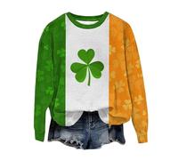 Sudadera para mujer del Día de San Patricio, sudadera divertida con estampado de trébol, día de San Patricio, trébol de la suerte, bandera de Irlanda, Not Lucky Simply Blessed Irish Tops de San