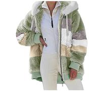 Sudadera para mujer, invierno, cálido, lana, con capucha, para mujer, con cordón de ajuste, para exteriores, manga larga, sudadera, para exterior, otoño, invierno, sudadera, verde, S