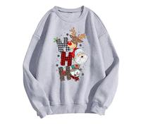 Sudadera para mujer Its Fall Yall con estampado de leopardo de Halloween de manga larga con cuello redondo versátil para invierno, blusa informal de estilo callejero, gris, XL