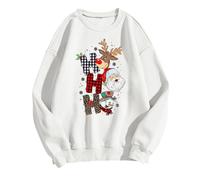 Sudadera para mujer Its Fall Yall con estampado de leopardo de Halloween de manga larga con cuello redondo versátil para invierno, blusa informal de estilo callejero, Blanco, L
