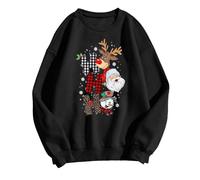 Sudadera para mujer Its Fall Yall con estampado de leopardo de Halloween de manga larga con cuello redondo versátil para invierno, blusa informal de estilo callejero, Negro , XXL