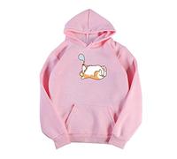 Sudadera para mujer, linda, con diseño de perro, para dormir, manga larga, cómoda y ligera, rosa, XXX-Large