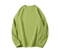 Sudadera para mujer, manga larga, sin capucha, algodón, sudaderas, cuello redondo, abrigo informal, abrigos sueltos, ropa media temporada, ropa diaria, Loungewear Couple Sweat sous Haut, verde, L