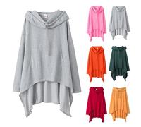 Sudadera para mujer Oversize Long, Sudadera con capucha para mujer Original Sudaderas Limpieza del Suelo Sudaderas Gran Tamaño Abrigo Color Sólido Abrigos Manga Larga Chaqueta Casual Ropa Versátil