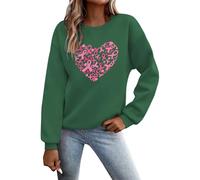 Sudadera para mujer para la educación del cáncer de mama - Jersey con corazón de lazos rosas | Camiseta de declaración para ayudar en la lucha contra el cáncer de mama, Style_n05 Verde, XL