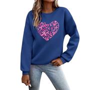 Sudadera para mujer para la educación del cáncer de mama - Jersey con corazón de lazos rosas | Camiseta de declaración para ayudar en la lucha contra el cáncer de mama, Style_n03 Blue, L