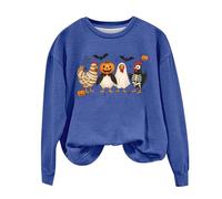 Sudadera para mujer, sin capucha, cuello redondo, sudadera para mujer, Halloween, sudaderas lindas, estampadas, primavera, otoño e invierno, manga larga, Halloween, festivales de ropa descontratada