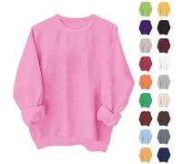 Sudadera para mujer sin capucha de algodón - Abrigo corto de cuello redondo sudaderas de manga larga sudadera color sólido Abrigo casual Abrigos versátiles Ropa Bajo Loungewear Mediados de temporada