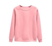 Sudadera para mujer sin capucha de algodón, sudadera corta con cuello redondo y sudaderas casuales Abrigo ligero abrigos gran tamaño ropa color sólido Loungewear manga larga camiseta diaria, Pk1., L