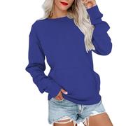 Sudadera para mujer, sin capucha, elegante, elegante, cálido, manga larga, color liso, sudadera para una comodidad diaria y sudadera para primavera, otoño con estilo, tendencia suéteres Confy Tops