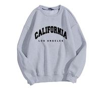 Sudadera para mujer sin capucha oversized sudadera suéter cálido largo jersey manga larga oversize cuello redondo jersey largo primavera básico suéter delgado mujer jersey ligero manga larga gris XXL