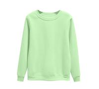 Sudadera para mujer sin capucha, suéter de manga larga de manga larga, cómoda, monocolor, cuello redondo, parte superior, corte ajustado, camiseta deportiva, tiempo libre, jersey largo, ligero y fino