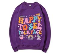 Sudadera para mujer sin ropa acogedora para cualquier algodón y lino, cárdigan de punto chic gorro de fútbol, morado, L