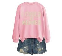 Sudadera para mujer sin sin elegante camiseta informal estampada con cuello redondo para mujer y hombre cómodo atuendo diario perfecto con vaqueros y zapatillas de deporte Moda de invierno suave H & M