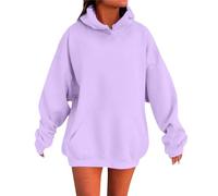 Sudadera para Mujeres Oversize con Capucha Holgada con de Forro Polar básico Liso Talla Grande Hoodie Suave y Confortable Suelto Manga Larga Suéter Cálido Pullover Otoño Invierno,S-5XL Casual
