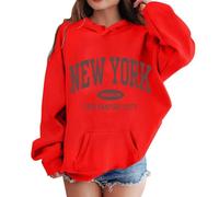 Sudadera para Niña Casual Top Jersey Sudadera con Capucha Perdida Pullover de Algodón para Niña Manga Larga Ligera Deportiva Top de Algodón Ropa Deportivo Camiseta Cuello Redondo