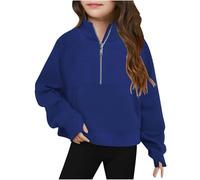 Sudadera para Niña Ligera Deportiva Suéter Corto Estampado Casual Top Jersey Algodón Top Estampado Lindo Sport Moda Ropa Sudadera con Cremallera Suéter Pullover Niña Deportivo Camiseta Manga Larga