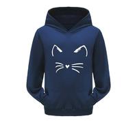 Sudadera para Niña Suéter Corto Estampado Jersey de Invierno para Niña con Cremallera Ropa Deportiva a La Moda Forro Polar Top de Algodón Ropa Ligera Deportiva Sudadera con Capucha Perdida