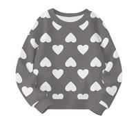 Sudadera para niñas Cute Heart Printed Crewneck Kids Sweaters Children Casual Fashion Trajes S Niñas Ropa 140, gris, 5-6 años