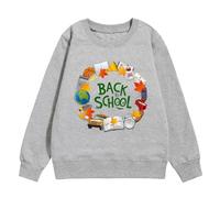Sudadera para niñas de temporada de regreso a la escuela, moda de invierno, manga larga, Top cómodo y cálido, ropa diaria con estampado de dibujos animados Cartera Guardia Real (Grey, 3-4 Years)