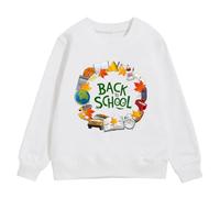 Sudadera para niñas de temporada de regreso a la escuela, moda de invierno, manga larga, Top cómodo y cálido, ropa diaria con estampado de dibujos animados Cartera Guardia Real (White, 4-5 Years)