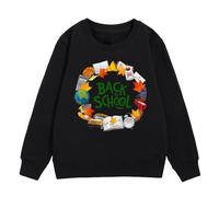 Sudadera para niñas de temporada de regreso a la escuela, moda de invierno, manga larga, Top cómodo y cálido, ropa diaria con estampado de dibujos animados Cartera Guardia Real (Black, 7-8 Years)
