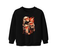 Sudadera para niños Y2K con tres monos sabios Urban Japan, Negro , 128