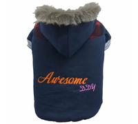 Sudadera para perros con capucha "Awesome" de DoggyDolly, azul