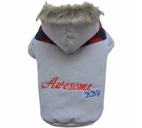 Sudadera para perros con capucha "Awesome" de DoggyDolly, gris