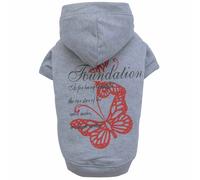 Sudadera para perros con capucha "Butterfly Hoot" de DoggyDolly, gris