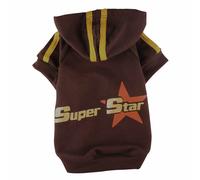 Sudadera para perros grandes con capucha "Super Star" de DoggyDolly, marrón - Ahora 30% Dto.
