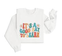 Sudadera para profesora para mujer, para el regreso a clases, día de agradecimiento al jardín de infantes, sin capucha, cuello redondo, casual, cómodo, suave, suéteres de cuello en U para mujer