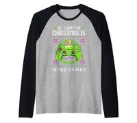 Sudadera para Videojuegos All I Want for Christmas Is More Games Camiseta Manga Raglan