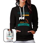 Sudadera Personalizable con Capucha · con tu Foto y/o Textos · A Todo Color · para Mujer · Impresión DTG o DTF · Diseña tu Sudadera Personalizada (M, Negro)