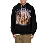 Sudadera Personalizada Sudaderas con Capucha Personalizado Agrega tu Foto del Rostro en la Parte Delantera y Trasera Hoodie Pareja Sweatshirt Regalos Originales para Mujer Hombre Navidad San Valentín