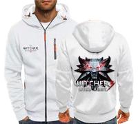 Sudadera Polar for Hombre con Estampado de The Witcher, Sudadera Informal con Capucha, cárdigan de Manga Larga con Cremallera, Chaquetas Deportivas Ligeras y Abrigos.(C,4XL)