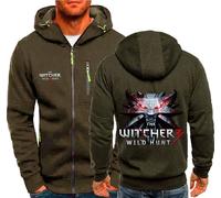 Sudadera Polar for Hombre con Estampado de The Witcher, Sudadera Informal con Capucha, cárdigan de Manga Larga con Cremallera, Chaquetas Deportivas Ligeras y Abrigos.(B,4XL)